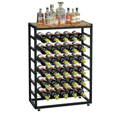 YOLEO 6-Tier Wine Rack - Free Standing Wine Holder for 30 Bottles