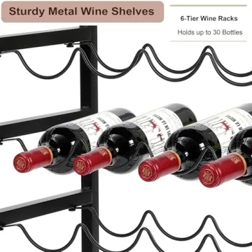 YOLEO 6-Tier Wine Rack Holds 30 Bottles Stylishly