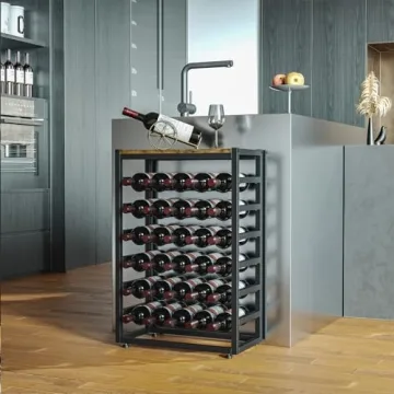 YOLEO 6-Tier Wine Rack Holds 30 Bottles Stylishly