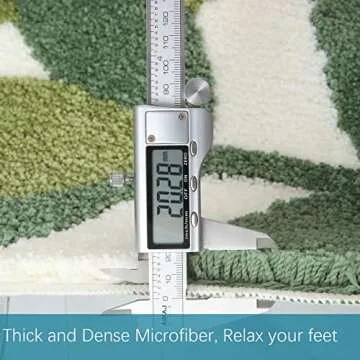 ZebraSmile Green Bath Rug Non-Slip Water Absorbent 17.5x25.5 in