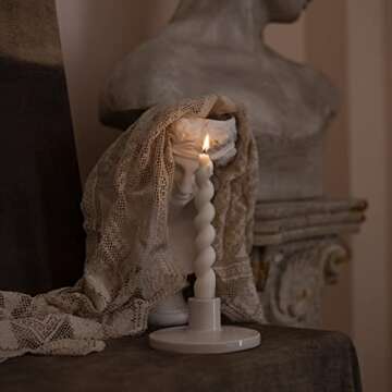 VICBOND Ceramic Holder for Candle and Palo Santo,Minimalist Style, Candle Burning Display Holder,for for Home Decorations, Wedding Parties, Festival Celebrations.