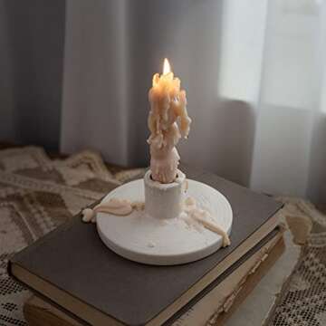 VICBOND Ceramic Holder for Candle and Palo Santo,Minimalist Style, Candle Burning Display Holder,for for Home Decorations, Wedding Parties, Festival Celebrations.