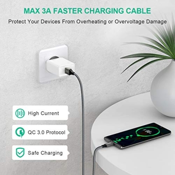 etguuds USB A to C Cable 2-Pack Fast Charging Durable