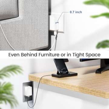 40W Flat USB C Wall Charger, 4Ports Foldable & Slim Fast Charging Blocks, Multiport Type C Cube Box Power Adapter Plug, Boxeroo USB C Charger Block Brick for iPhone Samsung Tablet Pixel (White)