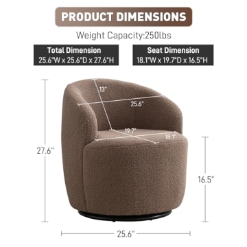 Wrofly 360° Swivel Barrel Chair Set of 2 - Cozy Accent