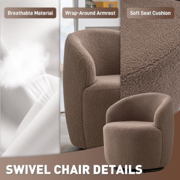 Wrofly 360° Swivel Barrel Chair Set of 2 - Cozy Accent