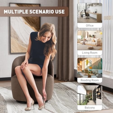 Wrofly 360° Swivel Barrel Chair Set of 2 - Cozy Accent