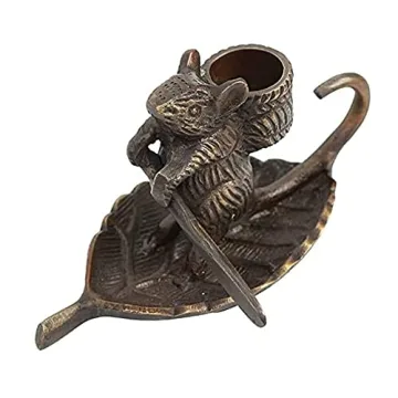 Intrepid Mouse Candleholder Antique Bronze Finish