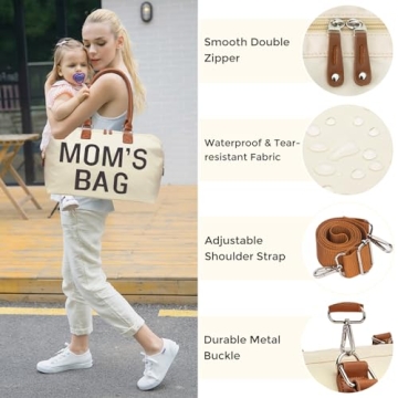 Stylish and Spacious Printe Diaper Bag Tote for Moms