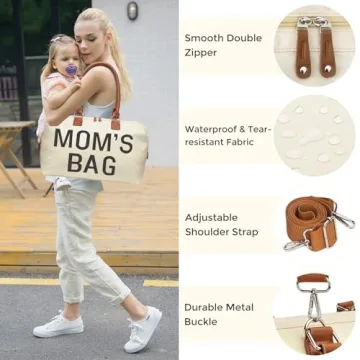 Stylish and Spacious Printe Diaper Bag Tote for Moms