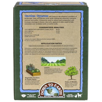 Down to Earth Organic Garden Gypsum Calcium Sulfate Fertilizer