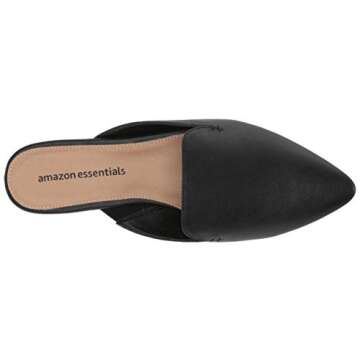 Amazon Essentials Women's Pointy Toe Mule with Mini Heel, Black, 7