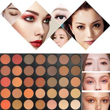 35 Colors Pro Pigmented Matte Shimmer Nature Eye Shadow Make up Palettes Nude Beauty Cosmetics Pallet by Everfavor (Warm Natural)