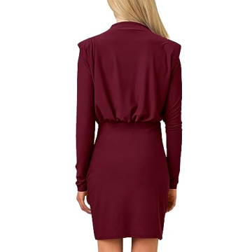 BTFBM Women's Ruched Bodycon Mini Dress for Fall