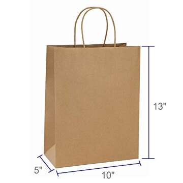 Eco-Friendly Kraft Bags for Gifts and Retail - Bulk Pack
