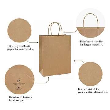 Eco-Friendly Kraft Bags for Gifts and Retail - Bulk Pack
