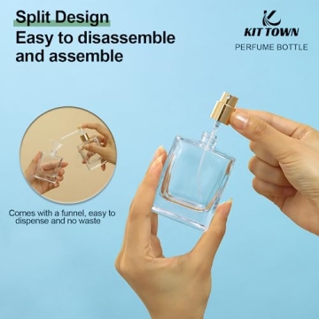 KIT TOWN Elegant Refillable Perfume Bottle 2 Pack Glass Spray