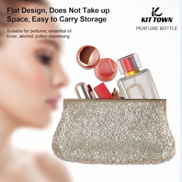 KIT TOWN Elegant Refillable Perfume Bottle 2 Pack Glass Spray