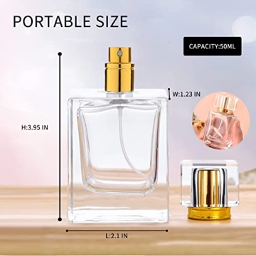 KIT TOWN Elegant Refillable Perfume Bottle 2 Pack Glass Spray