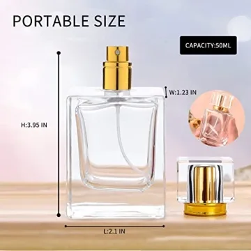 KIT TOWN Elegant Refillable Perfume Bottle 2 Pack Glass Spray
