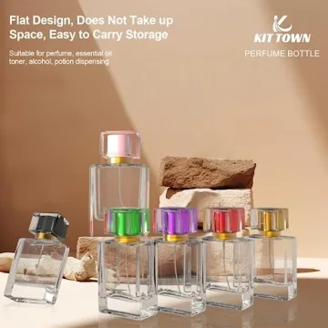 KIT TOWN Elegant Refillable Perfume Bottle 2 Pack Glass Spray