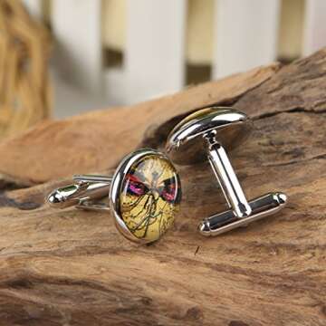 Cufflinks for Men Men's Cufflinks Set World Map Wedding Gifts for Groom Groomsman Father Grandfather Dad ZUNON (Earth cufflinks silver)