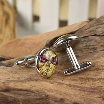 Cufflinks for Men Men's Cufflinks Set World Map Wedding Gifts for Groom Groomsman Father Grandfather Dad ZUNON (Earth cufflinks silver)