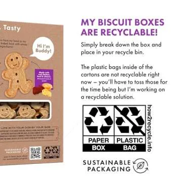 BUDDY BISCUITS 16 oz. Box of Crunchy Dog Treats Made with Assorted Flavors of Roasted Chicken, Grilled Beef, and Sharp Cheddar