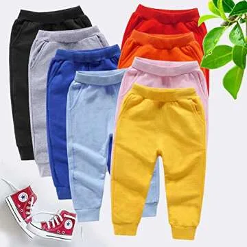 DCUTERQ Baby Boys Girls Sweatpants Casual Cotton Pure Color Sport Jogger Pants Athletic Trousers with Pockets White 4T