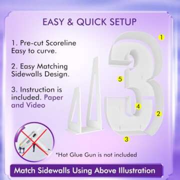 4FT Marquee Light Up Number Pre-Cut Frame Giant Marquee Numbers 3, Mosaic Numbers for Balloons, 30th 13th Birthday Decorations 2023 Graduation Decorations, Balloon Arch Kit