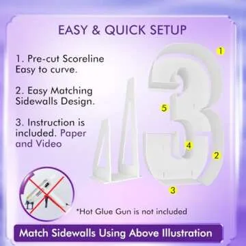 4FT Marquee Light Up Number Pre-Cut Frame Giant Marquee Numbers 3, Mosaic Numbers for Balloons, 30th 13th Birthday Decorations 2023 Graduation Decorations, Balloon Arch Kit