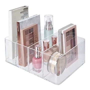 STORi Clear Plastic 4-Compartment Organizer for Makeup and More