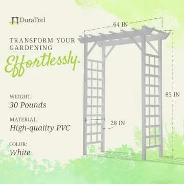 Dura-Trel PVC Garden Arbor for Climbing Plants and More