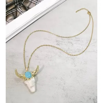 Ladywowu Boho Turquoise Necklace for Men & Women