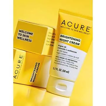 ACURE Brightening Day & Night Cream Duo Pack - 100% Vegan - Moisturizes & Brightens All Skin Types - 1.70 Fl Oz. Each