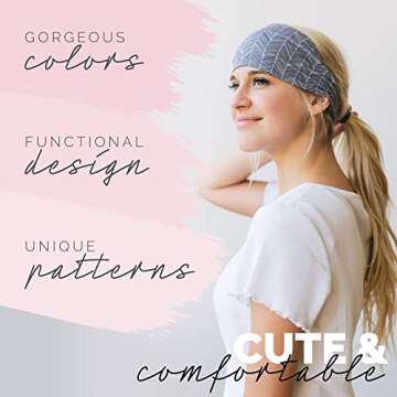 Maven Thread Granite, Women's Workout Headbands, 4" Thick Non Slip Sweatbands for Women, Wide Headba...