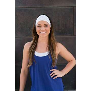 Maven Thread Granite, Women's Workout Headbands, 4" Thick Non Slip Sweatbands for Women, Wide Headbands for Women, Sports Running Headband for Exercise, Gym hairband Athletic Workouts and Yoga 2Pack