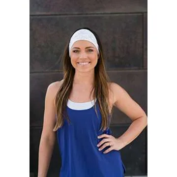 Maven Thread Granite, Women's Workout Headbands, 4" Thick Non Slip Sweatbands for Women, Wide Headbands for Women, Sports Running Headband for Exercise, Gym hairband Athletic Workouts and Yoga 2Pack