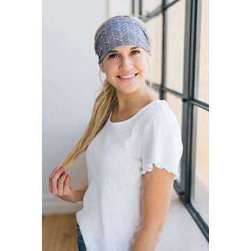 Maven Thread Granite, Women's Workout Headbands, 4" Thick Non Slip Sweatbands for Women, Wide Headbands for Women, Sports Running Headband for Exercise, Gym hairband Athletic Workouts and Yoga 2Pack