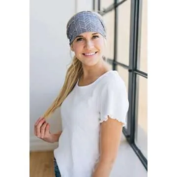 Maven Thread Granite, Women's Workout Headbands, 4" Thick Non Slip Sweatbands for Women, Wide Headbands for Women, Sports Running Headband for Exercise, Gym hairband Athletic Workouts and Yoga 2Pack