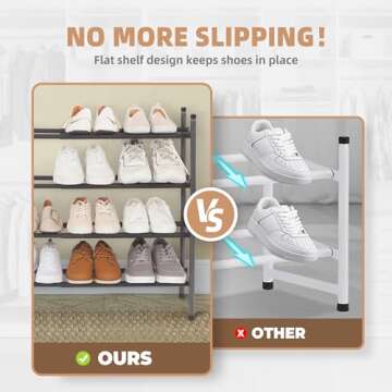 STORAGE MANIAC Expandable Shoe Rack, Stackable Shoe Rack for Closet, Small Shoe Rack Organizer for E...