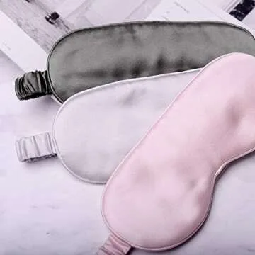 Silk Sleep Mask Light Blocking Luxury 100% Mulberry 19mm Silk Eye Mask Eye Cover Blindfold Ultra Soft Light & Comfy Anti Aging Skin Care with Travel Bag Gift Package