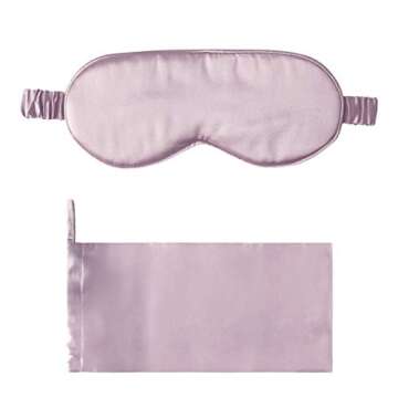 Silk Sleep Mask Light Blocking Luxury 100% Mulberry 19mm Silk Eye Mask Eye Cover Blindfold Ultra Soft Light & Comfy Anti Aging Skin Care with Travel Bag Gift Package