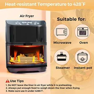 CTIZNE Air Fryer Paper Liners: 125 Non-Stick Parchment