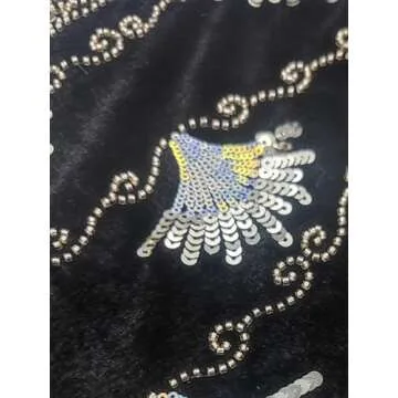 ZLTdream Belly Dance Hip Scarf with Coins Shell-Shape Glitter Sequin Sparkle Wrap Skirt for Women Outfit Accessory Black