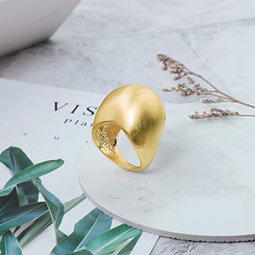Mytys Chunky Gold Dome Ring Bold Fashion Jewelry for Women