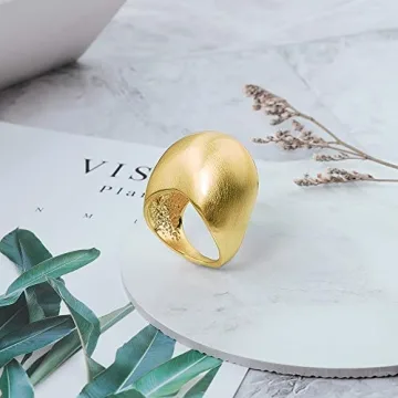 Mytys Chunky Gold Dome Ring Bold Fashion Jewelry for Women