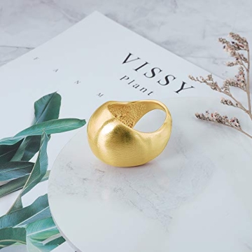 Mytys Chunky Gold Dome Ring Bold Fashion Jewelry for Women