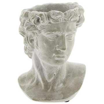Lucky Winner Greek Statue Head Cement Planter - Unique Sculpture Plant Pot for Indoor Outdoor Home G...