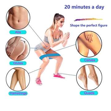 Resistance Bands, 5 Pcs Exercise Bands for Legs Glutes Arms, Skin-Friendly Resistance Fitness Exercise Loop Bands for Gym Home Yoga Pilates with Carry Bag and Instruction Guide